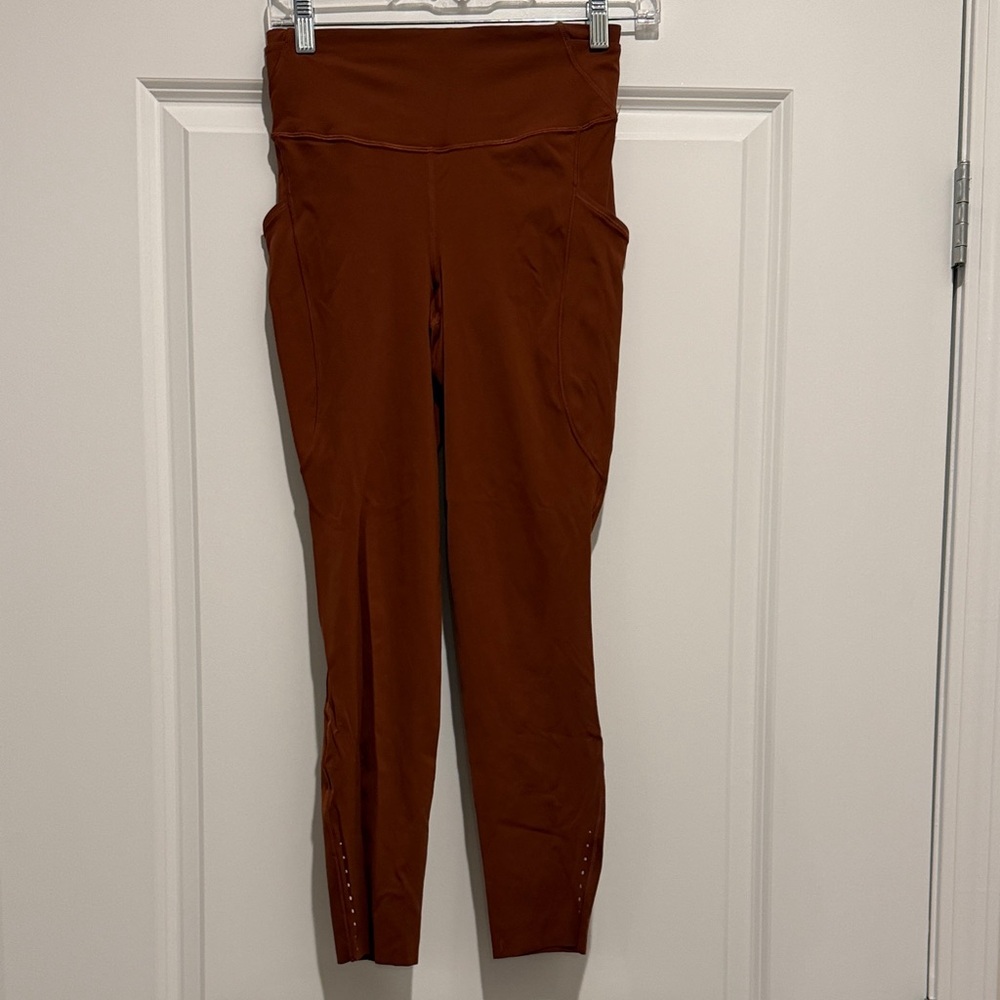 Lululemon fast and free high-rise tights 25” terracotta size 6